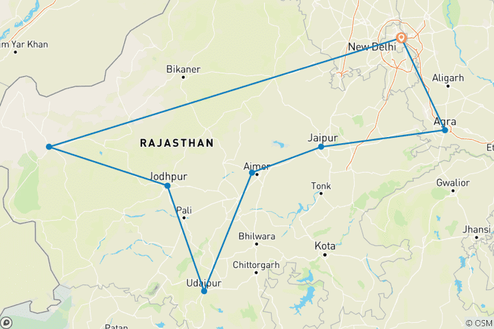 Map of Real Rajasthan