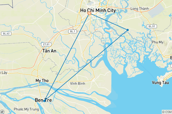 Carte du circuit Visite de Saigon en petit groupe - 4 jours/3 nuits<br /