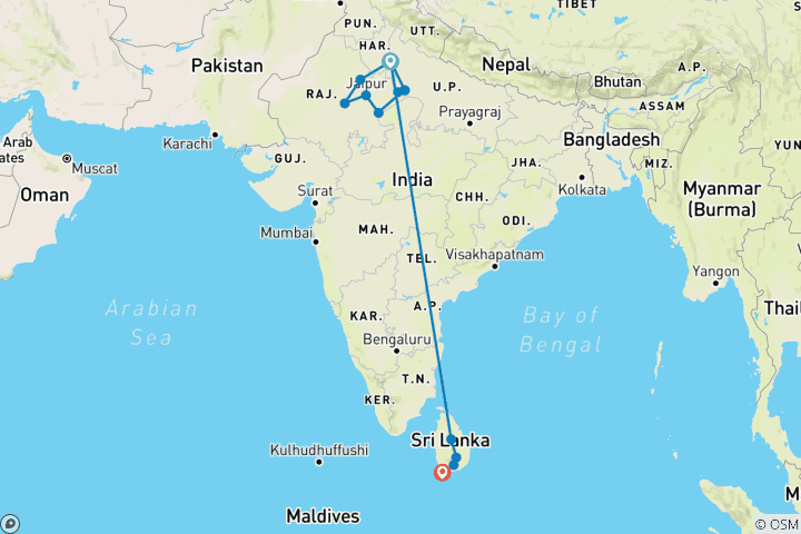 Map of India & Sri Lanka Uncovered