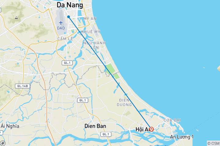 Carte du circuit Collines Ba Na - Pont d'or avec déjeuner buffet et téléphérique à 2 voies - Circuit de luxe en petit groupe au départ de Hoi An/Da Nang, Vietnam