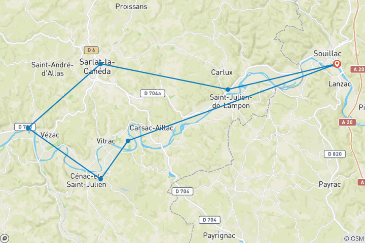 Map of Walking in the Dordogne