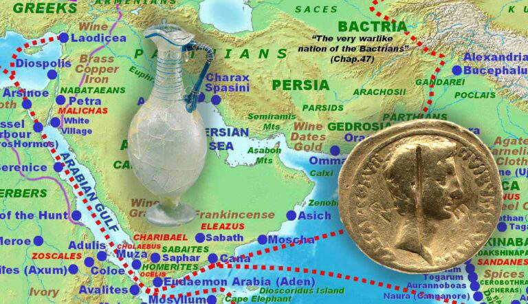 roman glass augustan coin indian trade map