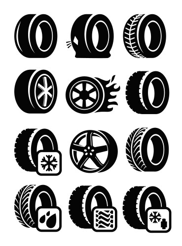 Tyre icons vector image