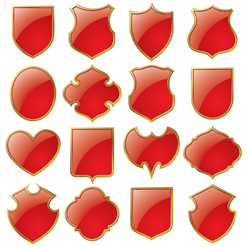 Set of shields vector image