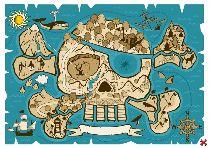 Treasure map vector image