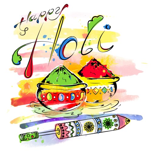 Happy holi vector image