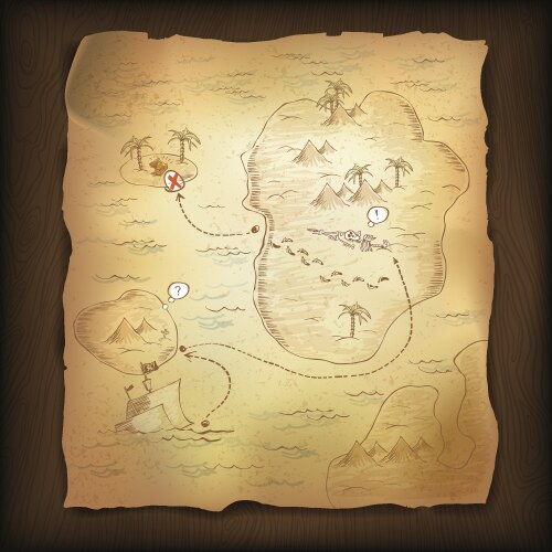 Treasure map vector image