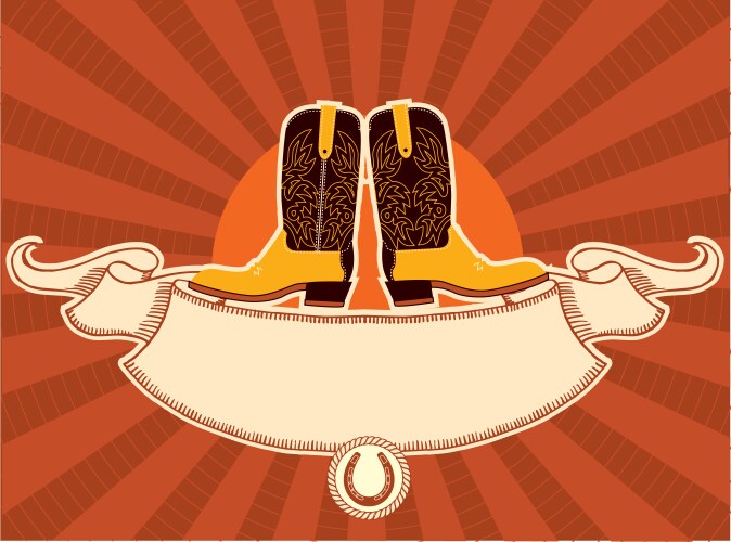 Cowboy shoes vector image