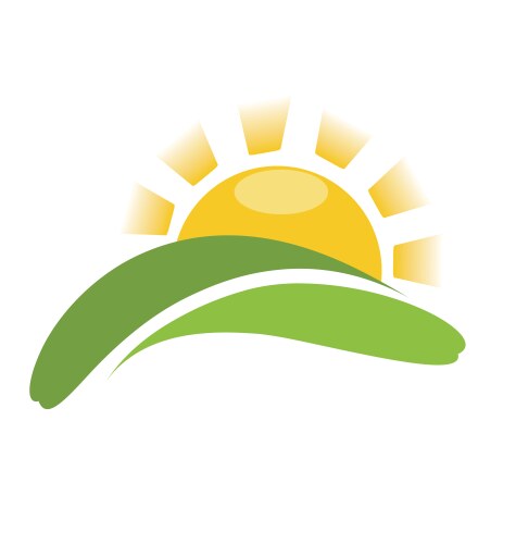 Sun and grass vector image