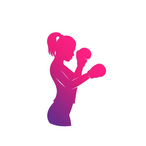 Boxing girl vector image