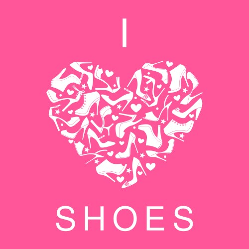 I love shoes vector image