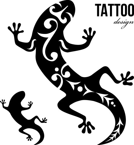 Gecko tattoo vector image