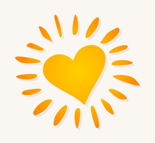 Love sun logo vector image