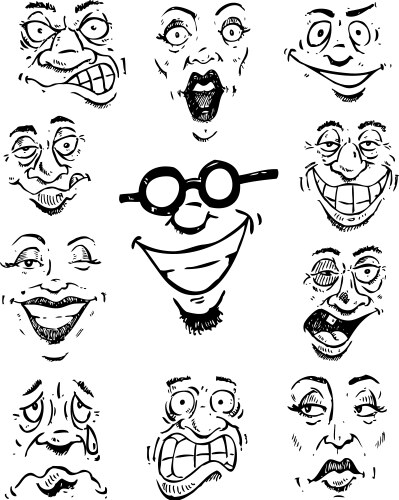 Funny faces vector image