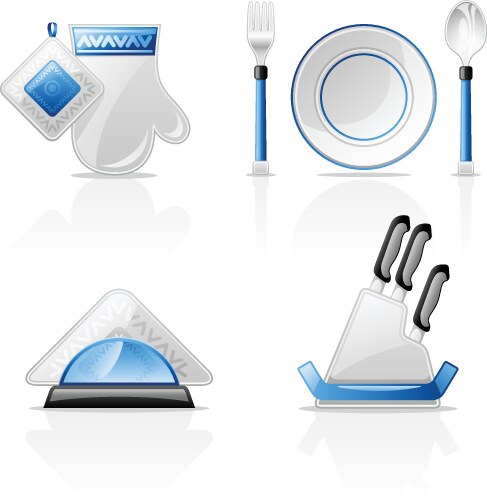 Kitchen items vector image