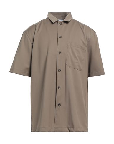 Han Kjobenhavn Han Kjøbenhavn Man Shirt Khaki Size S Polyester, Virgin Wool, Elastane In Beige