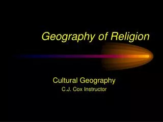 Geography of Religion