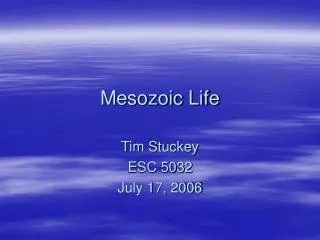 Mesozoic Life