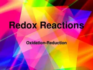 Redox Reactions