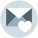 envelope, favorite, heart, letter, mail, message