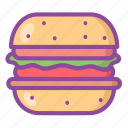 burger, hamburger, food, snack