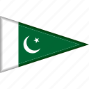 country, flag, national, pakistan, pennant, triangle