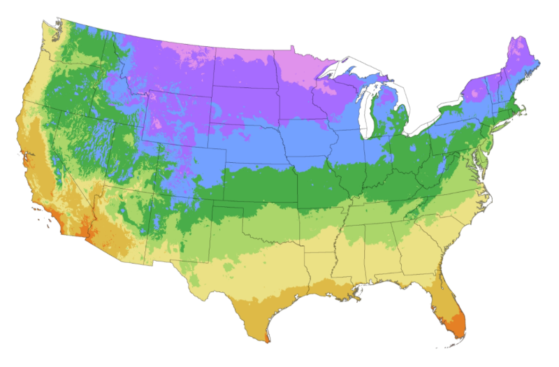 USDA Plant Hardiness Zone Map