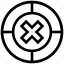 circle, cross, delete, reject, remove, target