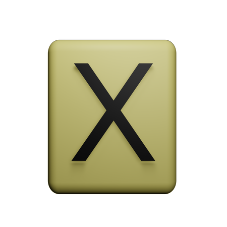 X alfabeto  3D Icon