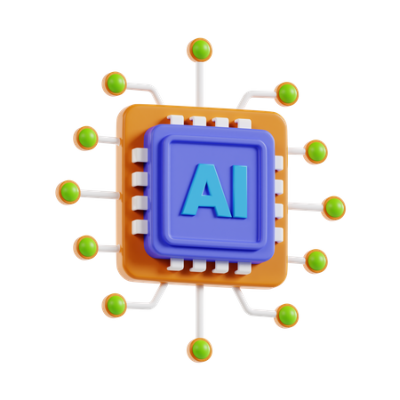 Chip de IA  3D Icon