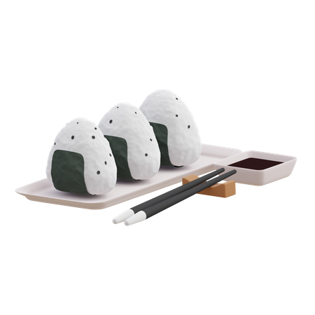 Onigiri  3D Illustration