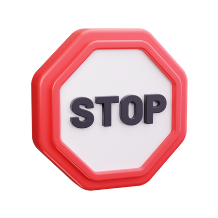 Stop  3D Icon