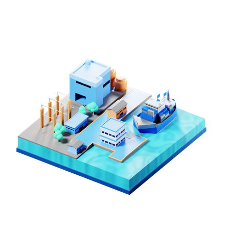 Port  3D Icon