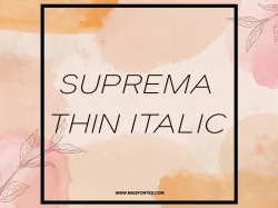 Conheça também esta fonte Suprema Thin Italic