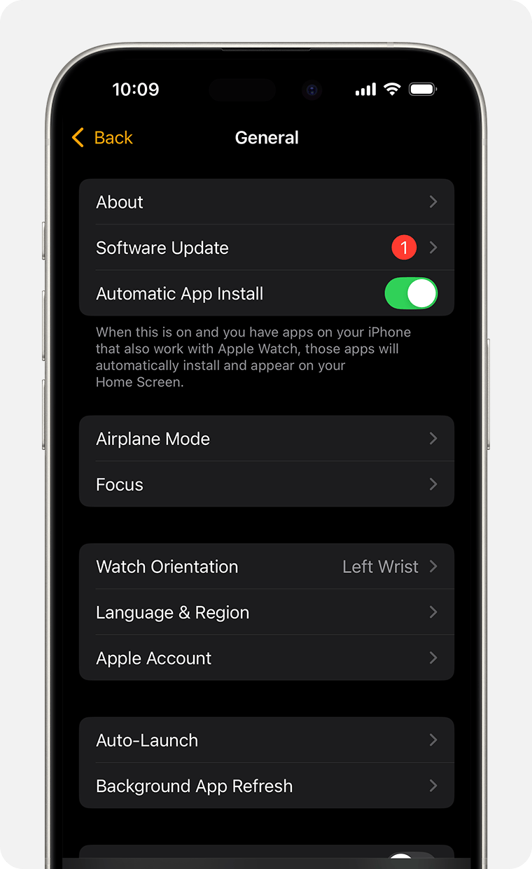 iPhone screen showing General Settings