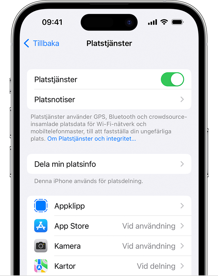 I iOS-inställningarna kan du blockera platsbaserade annonser.