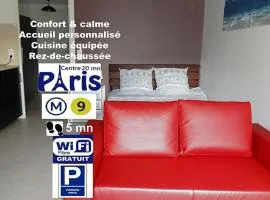 Feel At Home Paris-Montreuil 500m Metro parking privé gratuit