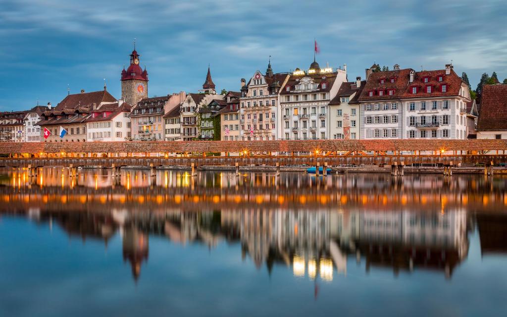 A general view of Luzern or a view of the city taken from a szállodákat