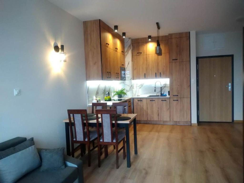 Majoituspaikan Uniejów Apartament keittiö tai keittotila