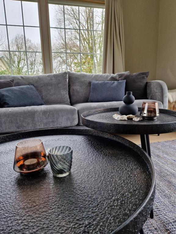 ein Wohnzimmer mit einem Sofa und einem Tisch in der Unterkunft Kustverhuur, Groede, Paarlhof 17 in Groede