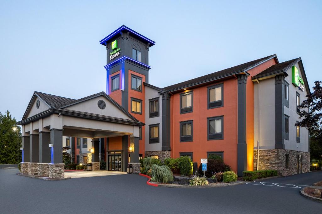 a hotel with a tower on top of a building at Holiday Inn Express Vancouver North, an IHG Hotel in Vancouver