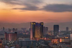 Uma visão geral de Hohhot ou uma vista da cidade tirada do hotel