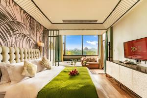 พื้นที่นั่งเล่นของ Li River Resort Villa Hotel