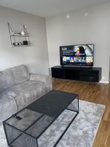 Cosy, little apartment tesisinde bir televizyon ve/veya eğlence merkezi