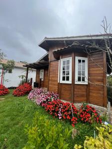 Casa de madeira em Lavras Novas tesisinin dışında bir bahçe