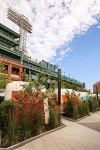 A garden outside The Verb Hotel