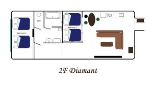 Denah lantai belle lune hotel hakata Suite Room 1