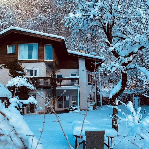 Chalet Happy Family, secluded location, 1000 sqm garden, mountainview, BBQ&bikes&sunbeds for free, up to 14p, hotelli kohteessa Golling an der Salzach