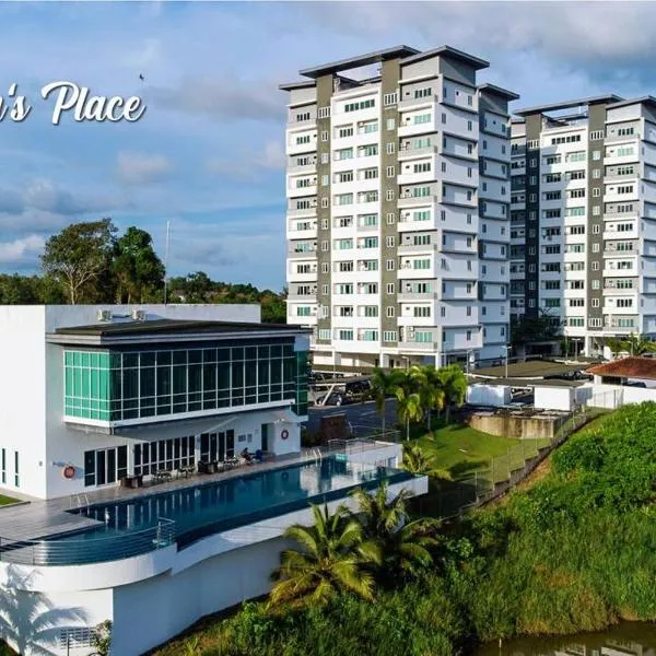 Pink Studio Serene Heights Condo One bedroom 2 beds & Sofa Bed, hotell i Miri