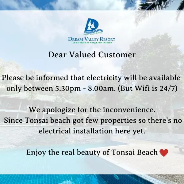 Dream Valley Resort, Tonsai Beach, hotel di Pantai Tonsai